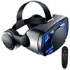 YJMYGS Occhiali 3D VR, Realtà Virtuale 3D, VR Visore Cuffie con Lenti HD Anti Luce Blu, per Smartphone 4,7-7,2 Pollici, Per Giochi, Film Ed Esperienze Interattive, Regali Per Bambini E Famiglie(F)
