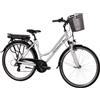 F.lli Schiano E-Ride, Bici Elettrica da Trekking 28 Inches per Adulti, 36V 10.4Ah Batteria Rimovibile, Motore 250W 40Nm, Trekking Ebike, Bianco