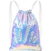 MHJY - Zaino con Lustrini a Sirena, Reversibile, con Lustrini e Coulisse, per Sport, Danza, attività all'Aperto, Spiaggia, Viaggi, Ragazza, Mermaid Purple/Silver