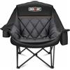 OVERMONT Sedia da Campeggio Pieghevole Oversized 204kg - Sedie da Pesca Pieghevoli con imbottitura Borsa Termica Portabicchieri - Poltrona Portatile per Esterno Interno Giardino Picnic Nero