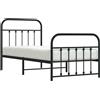 vidaXL Struttura letto con testiera e pediera in metallo nero 90x190 cm