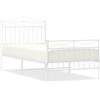 DKD HOME DECOR Giroletto con testiera e pediera in metallo bianco 90x200 cm
