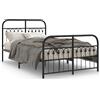 vidaXL Struttura letto con testiera e pediera in metallo nero 120x190 cm