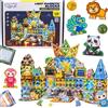 Woopie Blocchi di costruzione magnetici Glowing 3D Animal World 124 pezzi.