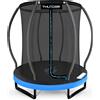 Thunder Trampolino da giardino Ultra 140 cm 4,5 ft rete interna 50 kg nero blu