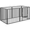 Giordanoshop Recinto per Cani a 6 Pannelli Modulabili da Interno ed Esterno 164x83x80 cm in Acciaio Nero