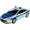 Generisch Welly Modello Auto Compatibile con Peugeot 407 Coupe Argento Polizia 2004 - 2011 ca 1/34 - 1/39 Metal Model Auto Die Cast Nuovo in scatola