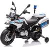 Salutmeuble Moto Elettrica Polizia Bambino 12V 7Ah BMW Licenza - 2 Motori, 2 Velocità, Pneumatici EVA, Sospensione a Molla, Fari LED, Sicurezza Anti-ribaltamento, Età 3-8 Anni (Certificato ASTM/CPSIA)