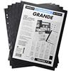 Leuchtturm 314011 Grande Buste in plastica con 7 Strisce Orizzontali per francobolli, 242 x 312 mm, Senza plastificanti e acidi - Nero, Confezione da 5