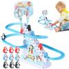 Generico Giocattolo Da Corsa - Gara Dei Pinguini | Gioco Con Musica E , Giocattolo Con Scale E Pista Per Bambini, Set Interattivo Da Corsa Con Pinguini Scivolanti Per Bambini E Bambine
