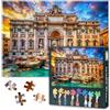 TISHIRON Roma Puzzle 1000 pezzi - Fontana Trevi con architettura barocca, per professionisti del puzzle 50 x 70 cm, motivo urbano in Italia per le vacanze