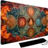 MPLRC PLAYMAT Tappetino per MTG, con custodia impermeabile nera Dimensioni 60 x 35 cm, con zona MTG Tappetino da gioco con bordi cuciti per Trading Card Game Playmats TCG Game Mat (Senza zona, 13)