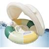 DzpKrka Salvagente Neonato con Parasole, Galleggianti Gonfiabili per Nuoto per età 0-4 Anni, Galleggiante da Nuoto con Tettuccio Parasole Rimovibile, Galleggiante Pieghevole di Sicurezza con Supporto