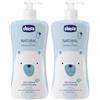CHICCO Shampoo Senza Lacrime Natural Sensation, con Aloe e Olio di Mandorle Dolci, per la Pelle Sensibile del Bambino, Delicato, Formato da 500 ml (Confezione da 2)