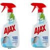 Italy Shop Service Ajax Shower Power, 2 detergenti anticalcare da 600 ml, potente detergente per bagno contro calcare, residui di sapone e macchie d'acqua, per doccia e bagno, + portachiavi Italy Shop Service incluso