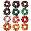 XIHIRCD 12 pezzi di Elastici per Capelli di Halloween, Cerchietto per Capelli Elastici per Capelli di Halloween Teschio di Zucca Pipistrello Elastici per Capelli Regali di Halloween (12 Stili)