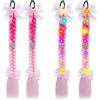 YOUYIKE 2 Pezzi Extension Capelli Bambina 48cm Luci LED Multicolore ，Rosa