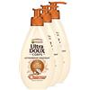 Garnier Ultra Morbido Corpo Latte Nutriente Ammorbidente latte di cocco/Macadamia Pelli Molto Secche A Ternes 250 ml - Set di 3
