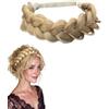 SCJJZ Fascia Treccia Capelli Donna Sintetica Oro Chiaro Treccia Finta Capelli Elastica Regolabile per Uso Quotidiano Feste Matrimoni Accessorio Capelli Treccia