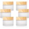 YAXIDAEVER 6Pcs Vasetti Vuoti Per Creme，Vetro Smerigliato Riutilizzabile Vuoto Creme Vasetti Conserva Balsamo Per Le Labbra Fatto In Casa, Nail Art, Crema Per Il Viso, ecc (30ML)