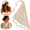 OASISTREND Bandana Boho Fascia Crochet Stile Ibiza Bandana Capelli Triangolare Regolabile Estate Spiaggia Festival