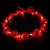 Wekuw Cerchietto Capelli Donna LED Fascia Fiori Rosso