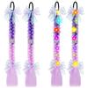 YOUYIKE 2 Pezzi Extension Capelli Bambina 48cm Luci LED Multicolore ，Viola