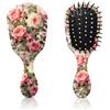 GABraden Mini spazzola per capelli, graziosa spazzola districante da viaggio, setole morbide per una rimozione senza sforzo dei nodi, spazzola districante (rose bianche rose)