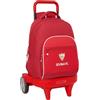 safta SEVILLA FC - Zaino grande con ruote, compatto evoluzione, rimovibile, ideale per bambini di diverse età, comodo e versatile, qualità e resistenza, 33 x 22 x 45 cm, rosso, M, Casual