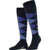 Burlington Edinburgh M Kh lana al ginocchio fantasia 1 paio, Calzini lunghi Uomo, Blu Marine 6120, 40-46