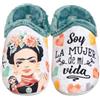 VULCA-BICHA S.L. VULCA-BICHA 1371 Pantofole da casa da donna con stampa Frida Kahlo animata, cinelle invernali con soletta estraibile, realizzate in Spagna DONNA SCARPE CASA