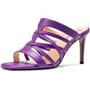 Aachcol Donna Medio Tacco Heel Aperte sulla Quadrata Punta Sandali Slip-on da Matrimonio Estate 8 CM Heels