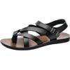 Generic Sandali Romani Uomo Fibbia Regolabile Anello Dito Gladiatore Piatti Suola Morbida da Camminata Casual Punta Aperta Estive Taglia Grande Scarpe Quotidiane