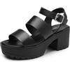 DREAM PAIRS Mary Jane - Scarpe da bambina con doppia cinghia, con tacco alto, per Pasqua, matrimoni, feste, chiese, principessa, comunione, décolleté per bambini piccoli e grandi, Nero , 33.5 EU
