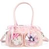HuiYStar Borsa Ita Kawaii Carina Borsa Bambola con Fiocco Estetica Y2k Borsa a Spalla Anime Giapponesi Borsellino Uniforme JK