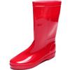 JOMIX Stivali da Pioggia Donna Gomma Impermeabili Antiscivolo Alti Scarpe da Giardino Comode Pulire e Resistenti Stivaletti Galosce per Outdoor Lavoro Pesca (WRB255105, Rosso, 37 EU)