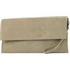 modamoda de T151/M151 - Borsetta italiana tipo pochette, in pelle scamosciata o pelle dall'effetto metallizzato, Beige (sabbia), Small
