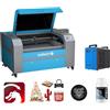 OMTech 90W 500x700mm Macchina per Incisione Laser CO2 Incisore Laser con Pannello di Controllo Digitale Aria Assistita e Ruote Girevoli(with Lightburn&Refroidisseur d'eau)