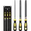 NUTKIT 3 Pezzi Set di Lime, con Piatte/Rotonde/Semitonde, Stelo 200 mm | in Acciaio al Carbonio Duro, Per Affilare Lame di Tosaerba, Cesoie da Giardino, Asc- Lavoro per Legno Metallo e Altro Ancora