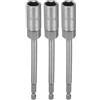 QUARKZMAN 3Pz Bussole per Avvitatore 13mm Attacco Esagonale 1/4 Extra Lunga Prese Metriche 6 Punti da 6 (150mm) CR-V Chiavi a Bussola Inserti Professionali Bulloni Per Trapani Elettrici