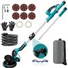 QIAKEFE Levigatrice a giraffa, 1250 W, levigatrice da parete e soffitto, con aspiratore per giraffe, costruzione a secco, 1800 giri/min, illuminazione LED, manico telescopico, per principianti/lavoro di