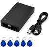 HVLOSNE Lettore RFID NFC 13,56 MHz USB, Lettore di Carte IC Senza Contatto ISO 14443A, Plug & Play, con 5 Badge RFID, Lettore Badge per PC, Windows, Android, Ufficio, Linux e Controllo Accessi