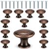 Pnrskter Pgnskter Cassetta di prego - 12 pezzi, pomelli vintage per cassetti, pomelli rotondi in bronzo per porte di armadio antico da 30 mm, per l'aggiornamento di guardaroba e mobili con viti compatibili