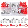 YIXISI 54 Pezzi M6/M8/M10 Grasso Raccordo Assortimento, Dritti 90° 45° Set di Ingrassatori, Nipplo di Lubrificazione Ldraulico, con Tappo per Ingrassatori Plastica, per Attrezzature Meccaniche