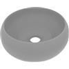 vidaXL Wastafel rond 40x15 cm keramiek mat lichtgrijs