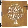 vidaXL Cancello da giardino 85x100 cm in acciaio Corten con design ad