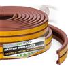 ToolSpace | Nastro sigillante autoadesivo per porte e finestre | 25 m | Profilo P marrone | Guarnizione per porte e finestre | Striscia sigillante anticollisione | Guarnizione in gomma