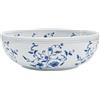 vidaXL Lavabo da Appoggio Bianco e Blu Rotondo Φ41x14 cm Ceramica