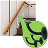 Parpyon® Supporti per corrimano a muro Staffe tubo passamano legno o Ferro accessori per ringhiere, Reggi Tubi con tasselli e viti prodotto italiano (Supporti V42, Nero-42)