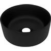 vidaXL Lavandino Lusso Rotondo Nero Opaco 40x15 cm in Ceramica